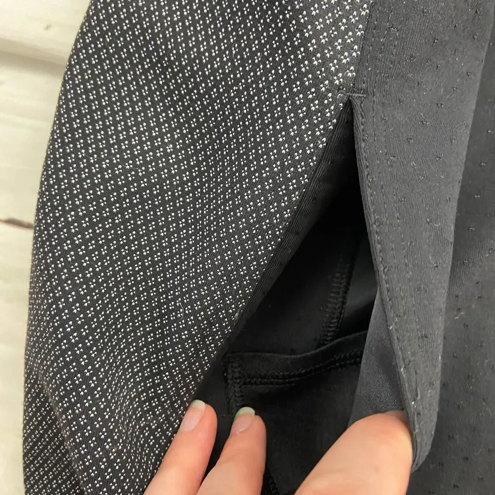 Lululemon Cocoon Car Coat Shine Dot Black Gray long casual jacket womens small